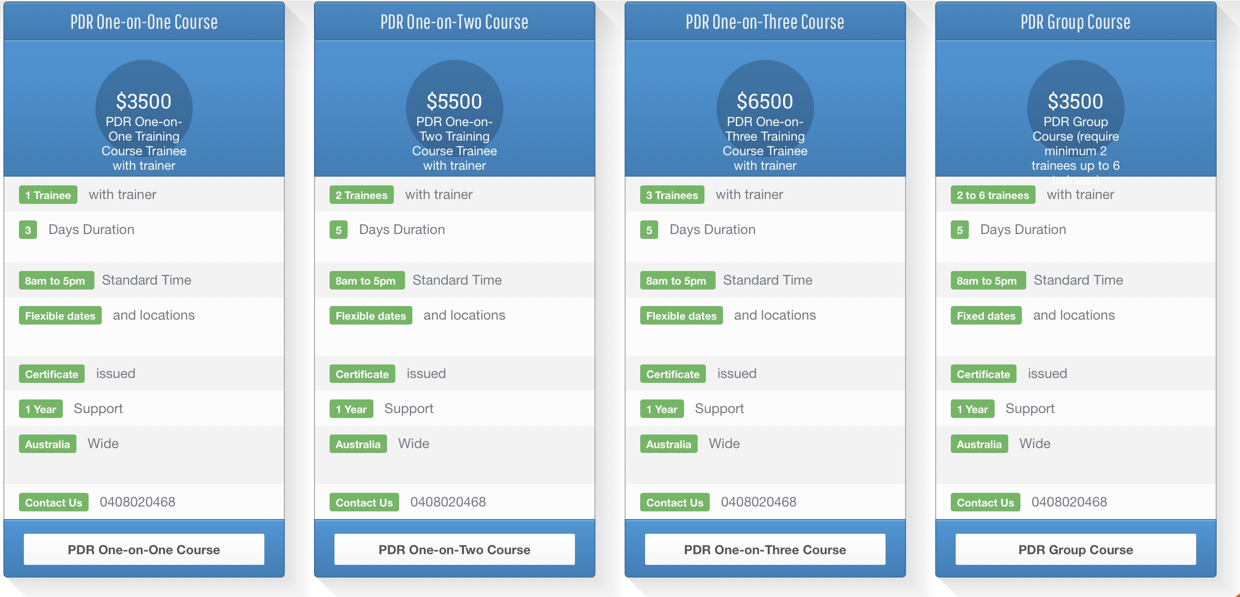 Introductory PDR One-on-One Courses Introductory PDR One-on-One Courses