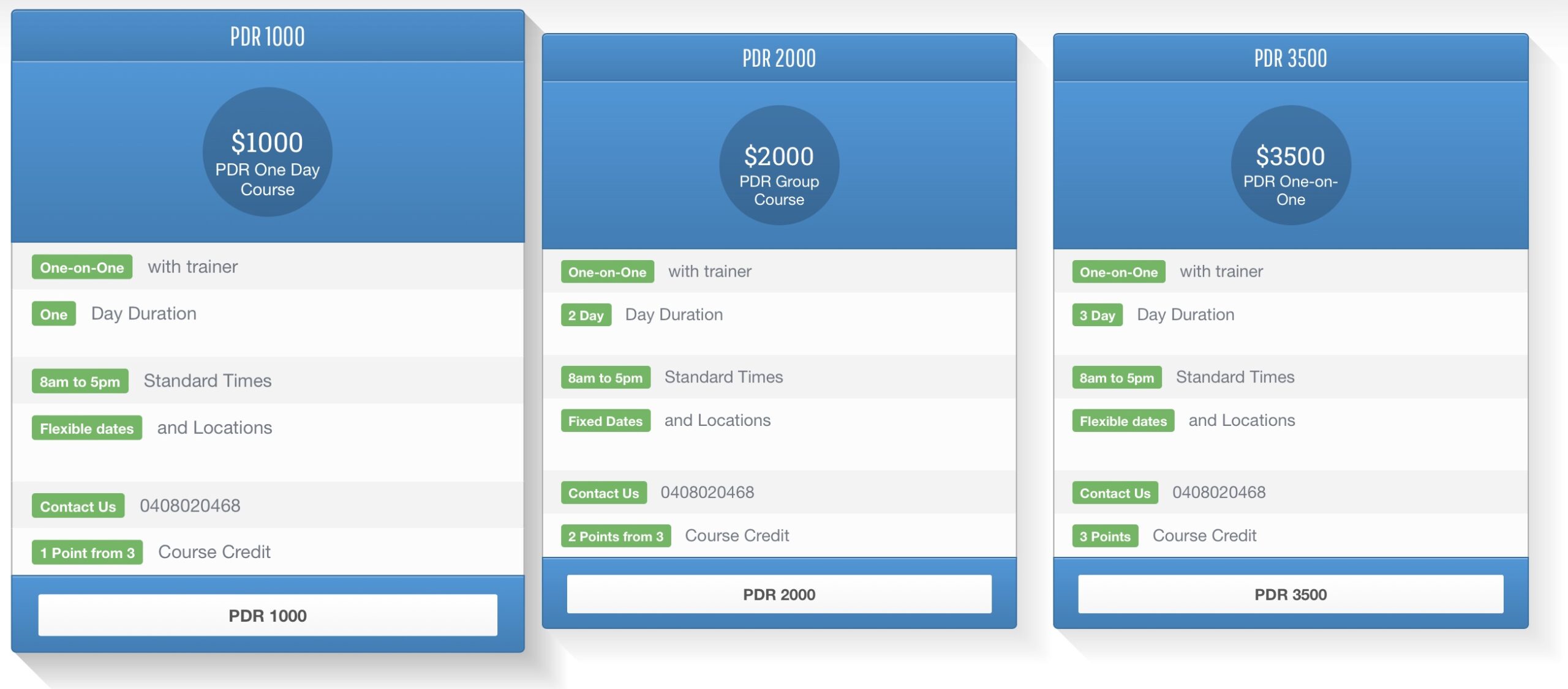 Advanced PDR One-on-One Courses Advanced PDR One-on-One Courses
